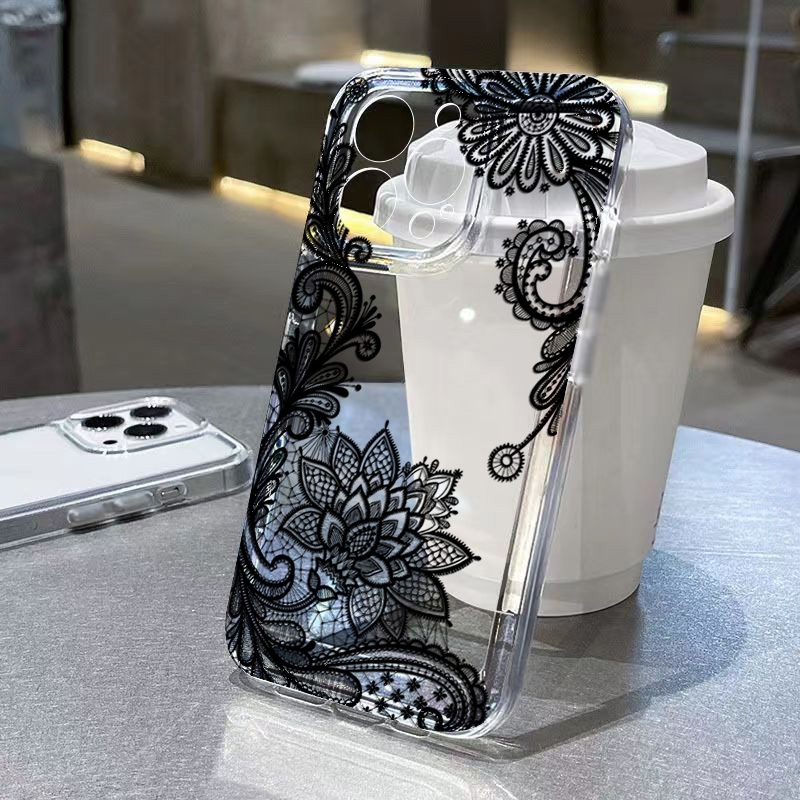 Xiaomi Poco X6 - Moda preto laço flor padrão caso
